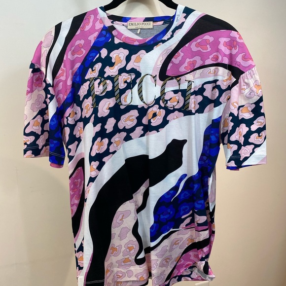Emilio Pucci Glittered printed cotton-jersey Tee - Picture 2 of 4